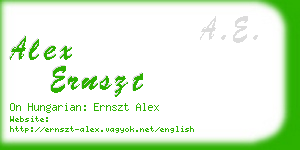 alex ernszt business card